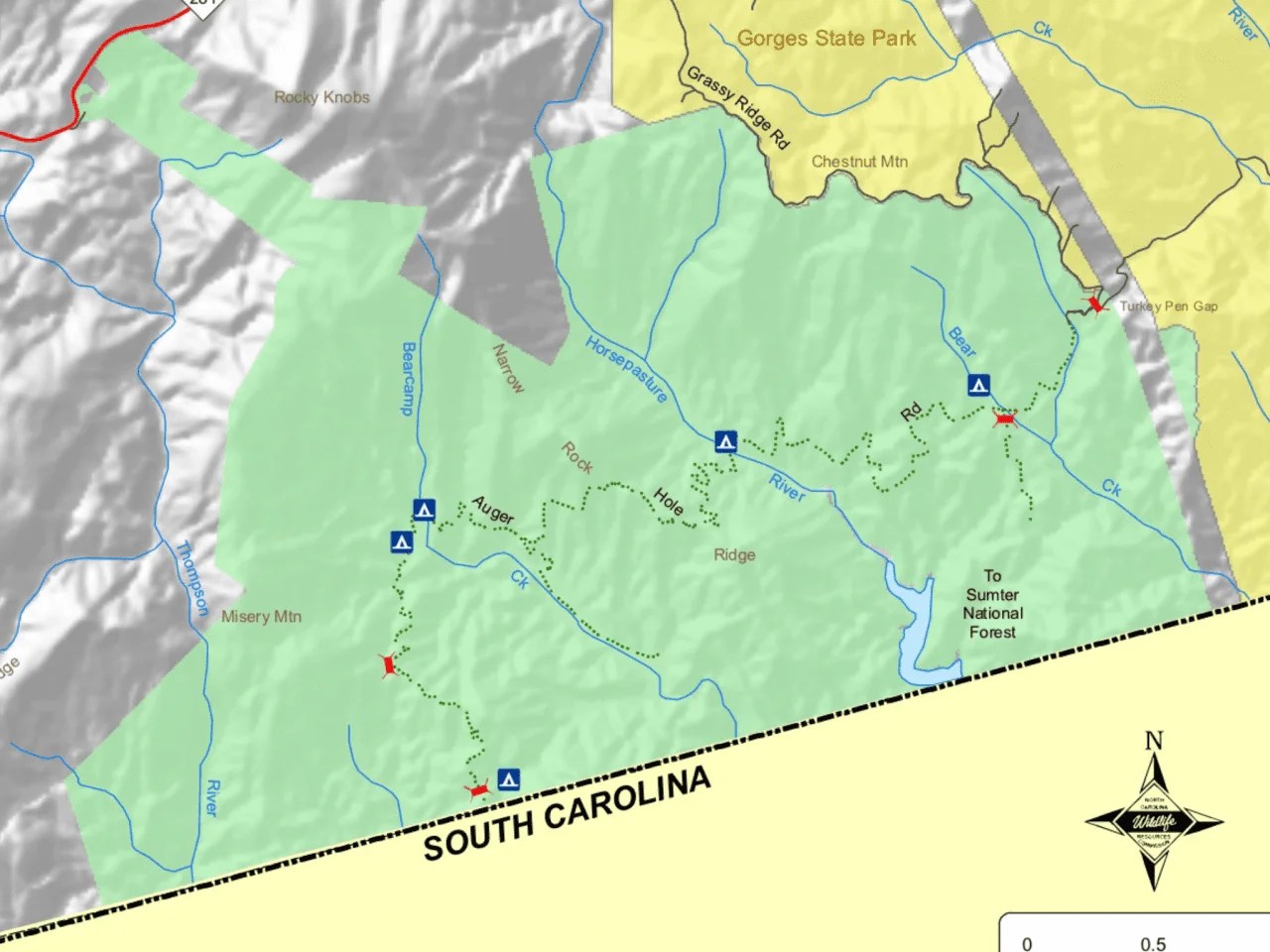 Gorges State Park Map State Park/ Chestnut Mtn Road IH8MUD Forum