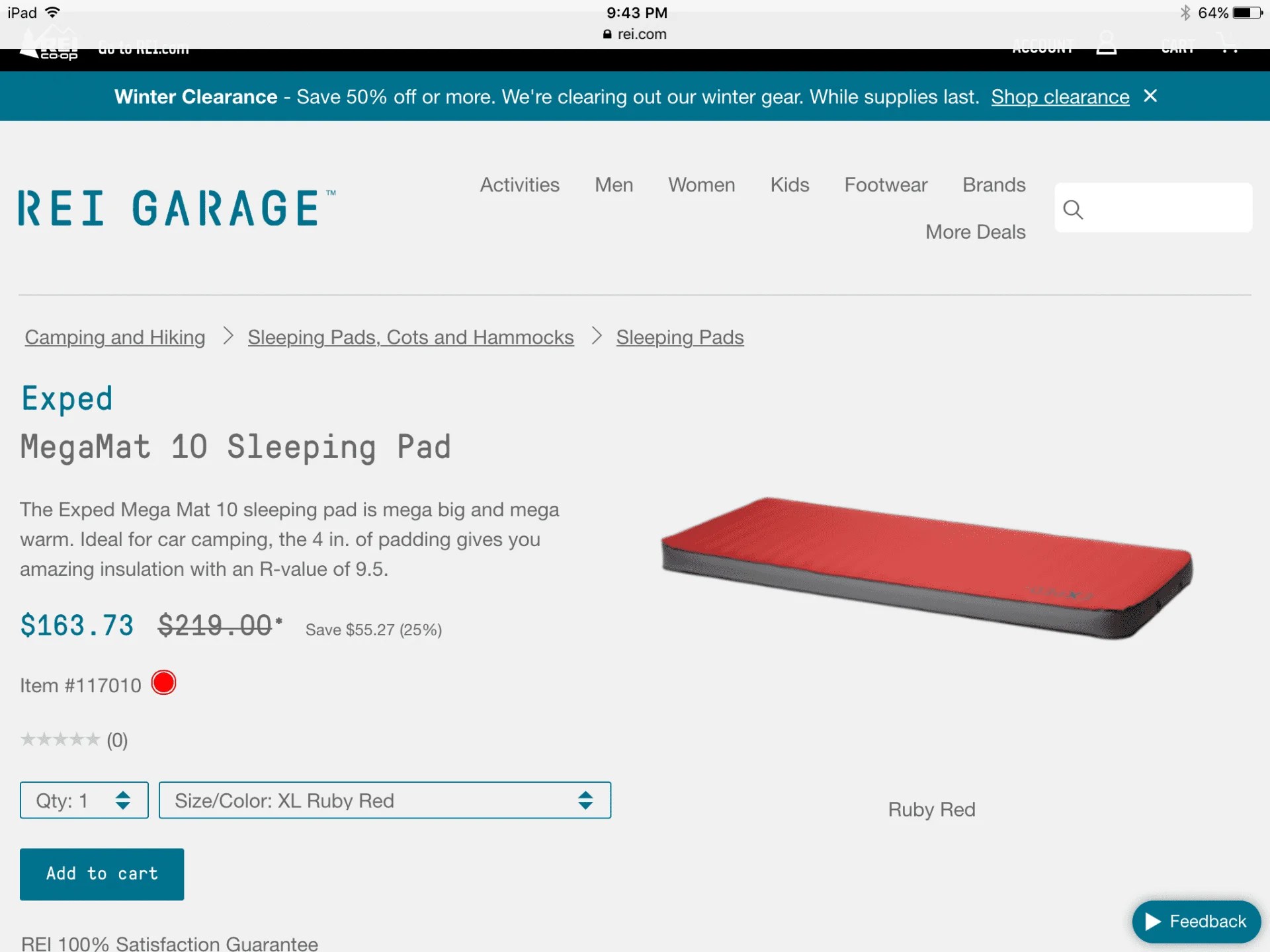 Exped Mega Mats on sale at REI 163 IH8MUD Forum