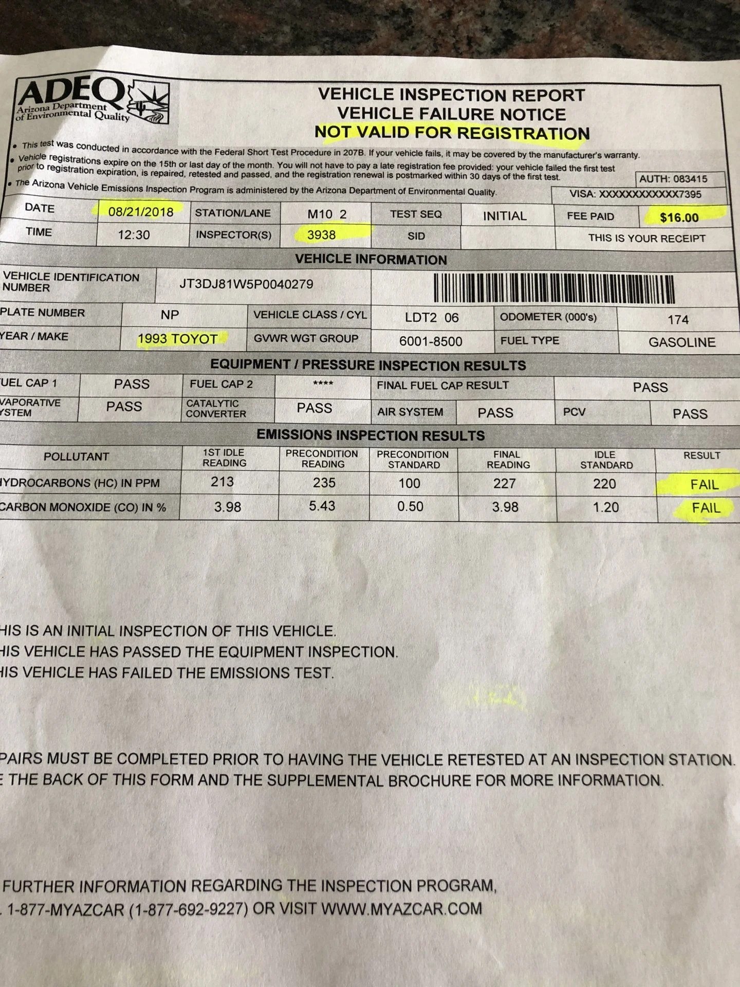 Another day, another headache... Help me pass Emissions in Arizona
