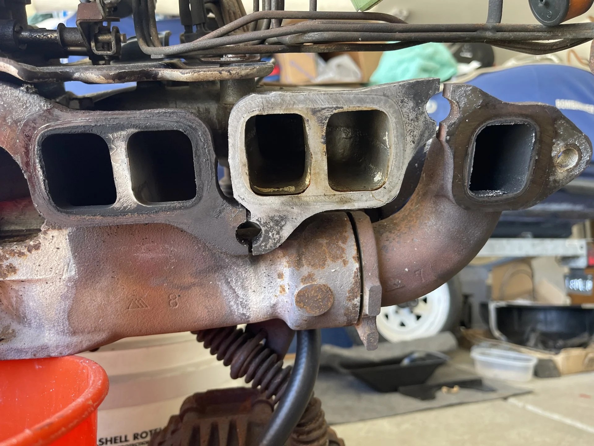 SOLD Nevada 2F Intake/Exhaust manifold w/carb and smog tubing stuff