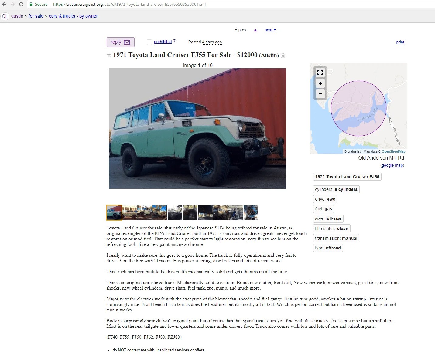 craigslist 1971 FJ55 Austin TX 12K IH8MUD Forum(03)
