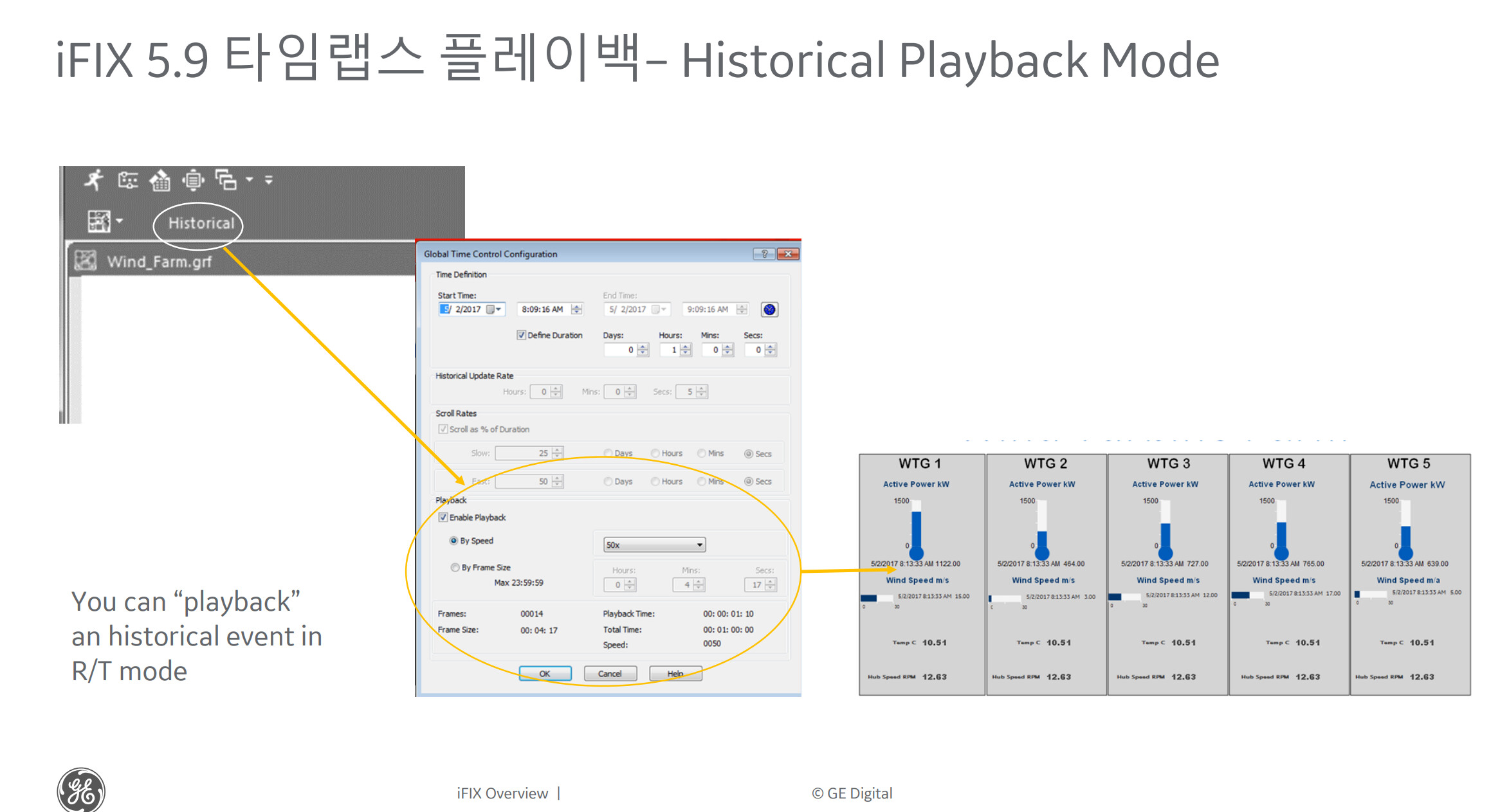 Is there a function to show historical tag values for chosen datetime