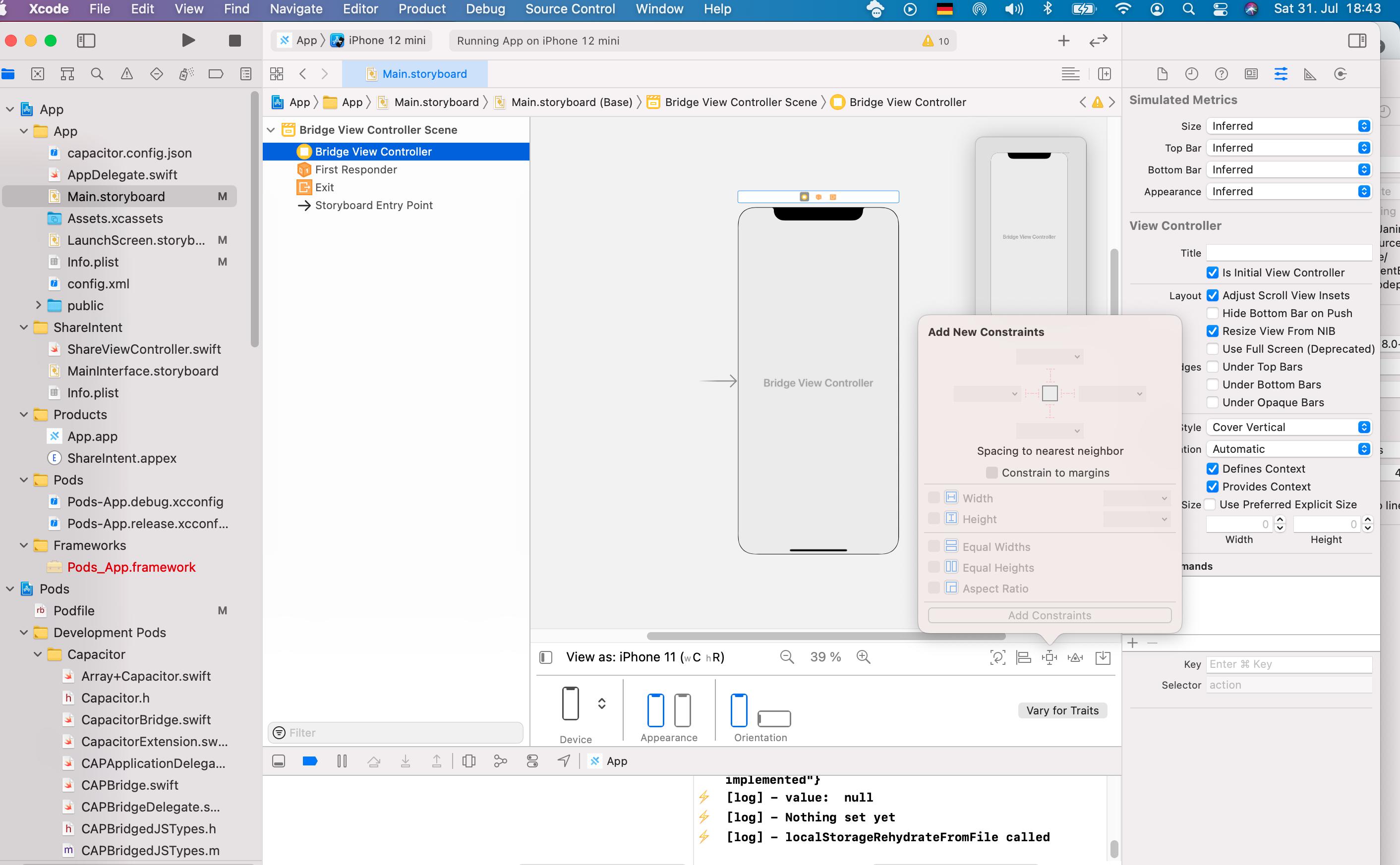 CapacitorJs new build iOS status bar Capacitor Ionic Forum