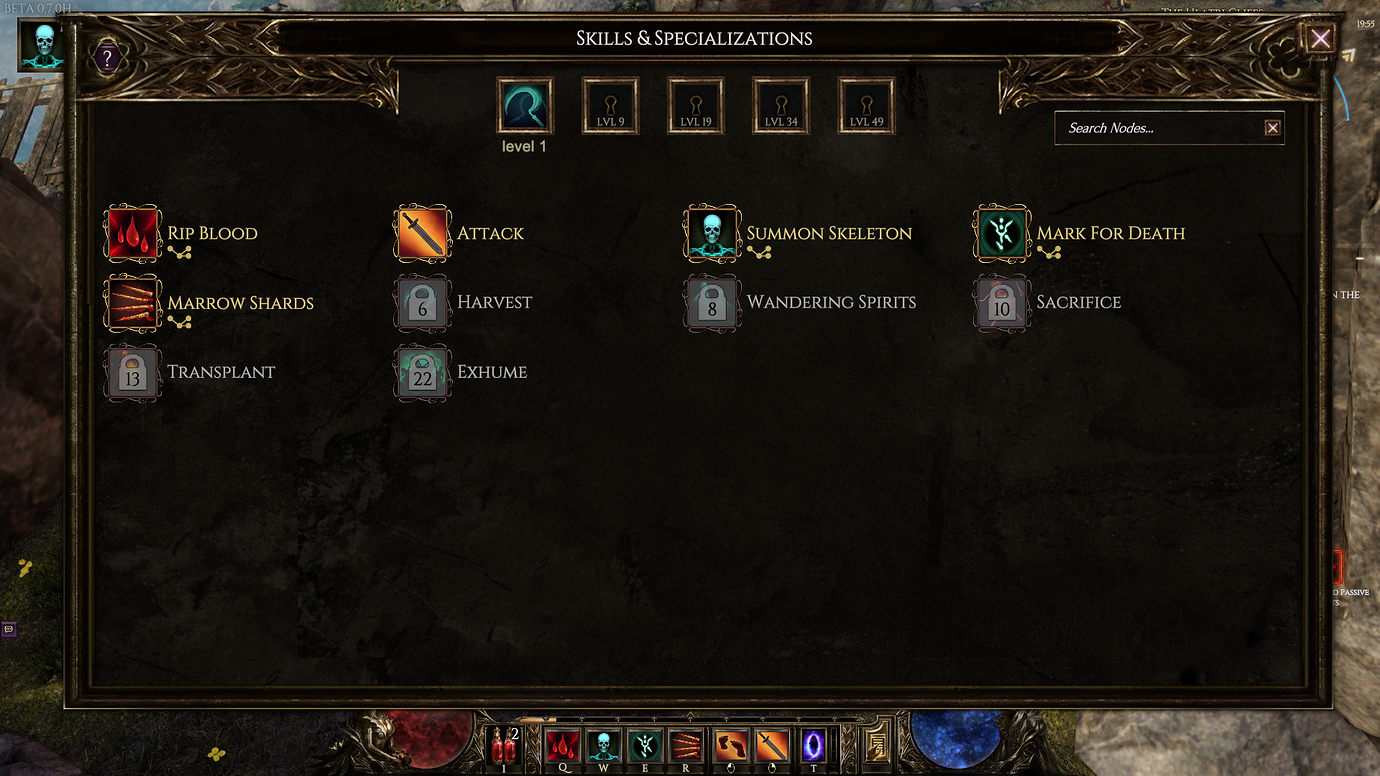 Skills & Specializations learning without the lvl required Bug