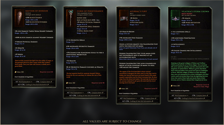 New Unique and Set items coming in 0.8.3 General Last Epoch Forums