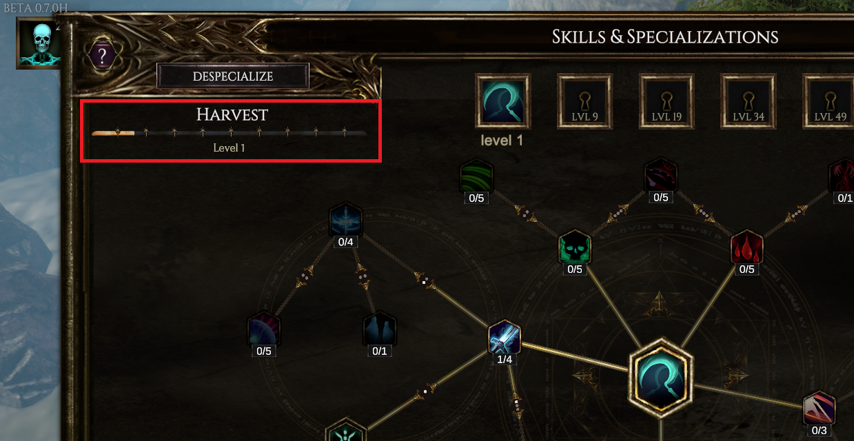 Skills & Specializations learning without the lvl required Bug