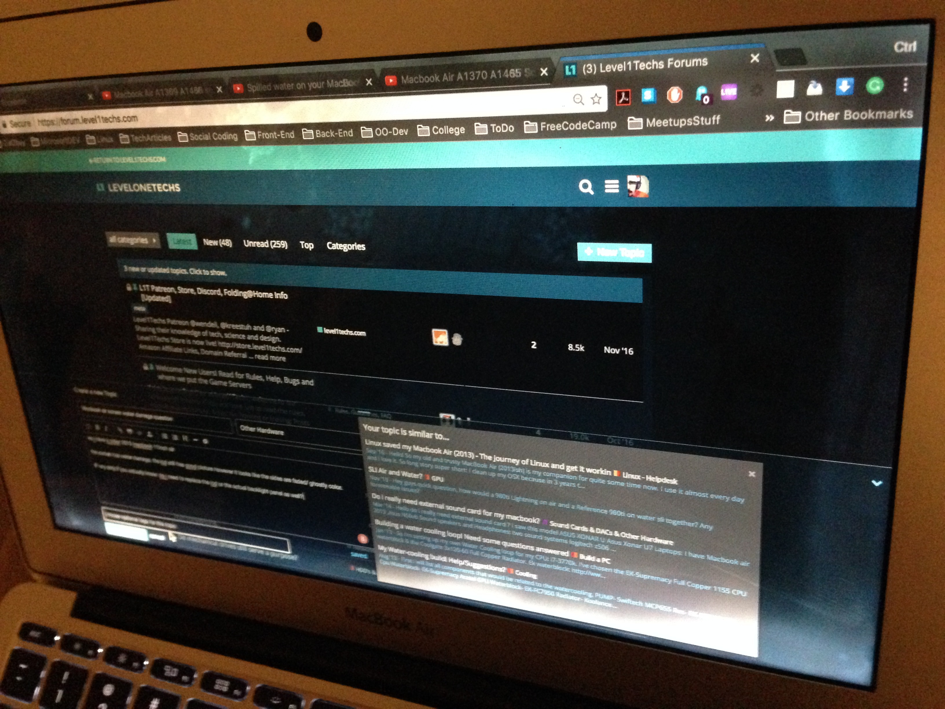 Macbook air screen water damage question Mobile Tech Level1Techs Forums