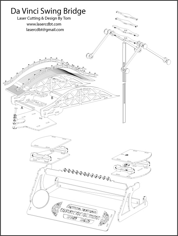 Da Vinci Swing Bridge, The bridge would swing across a stream or moat