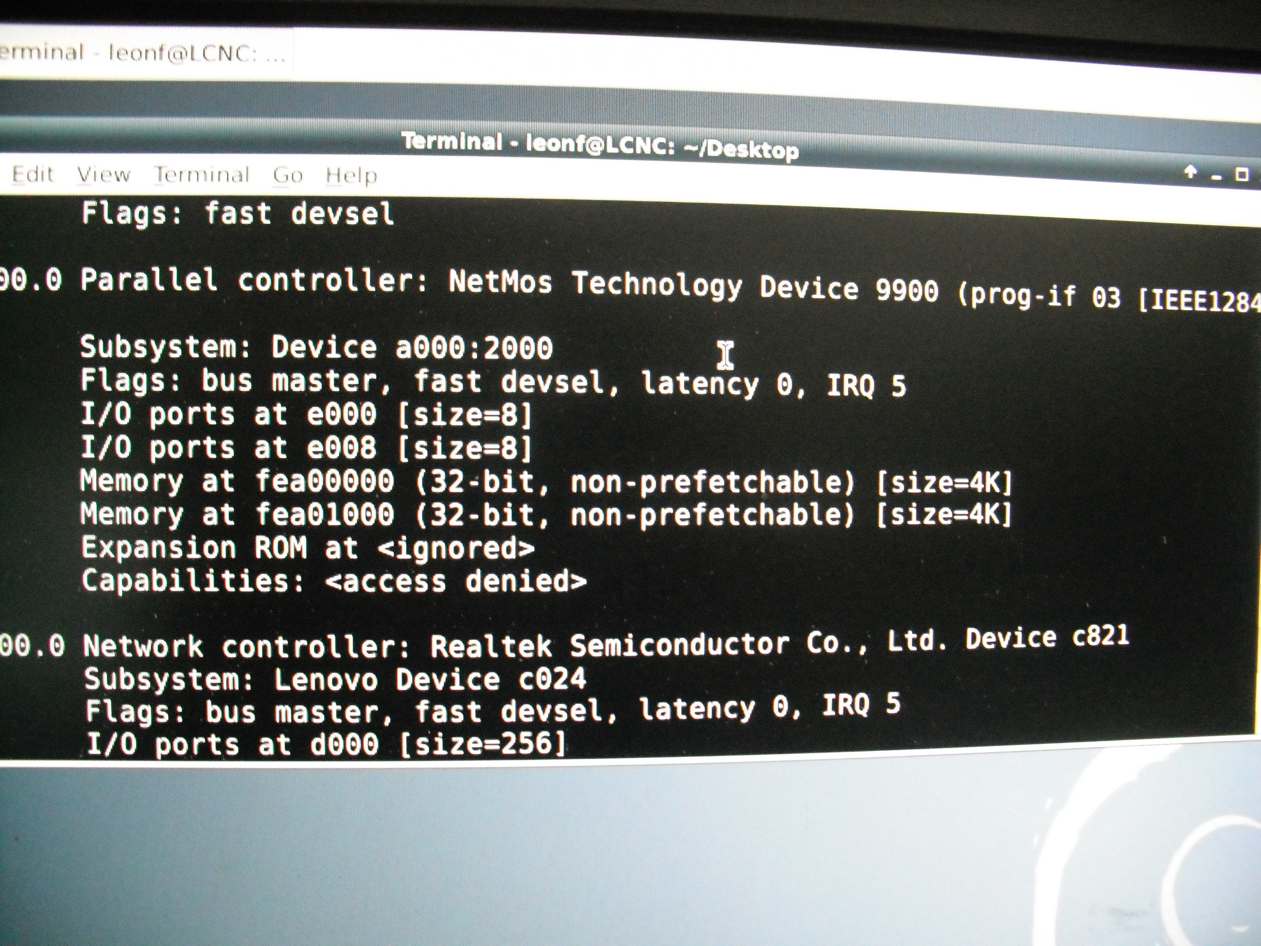 parallel port driver issues, I think LinuxCNC