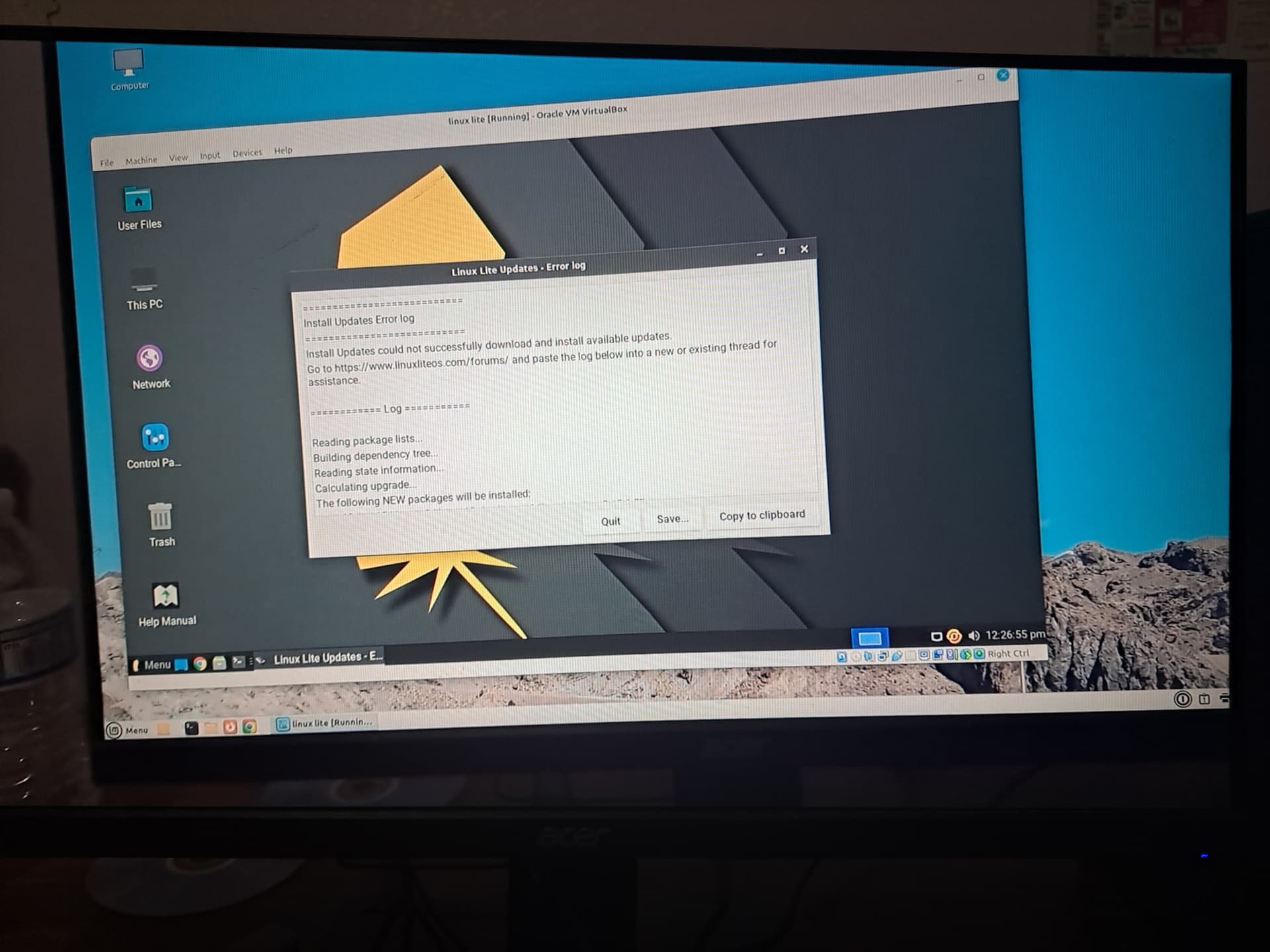 Clean install Linux Lite 6.0 and 6.2 installing updates error