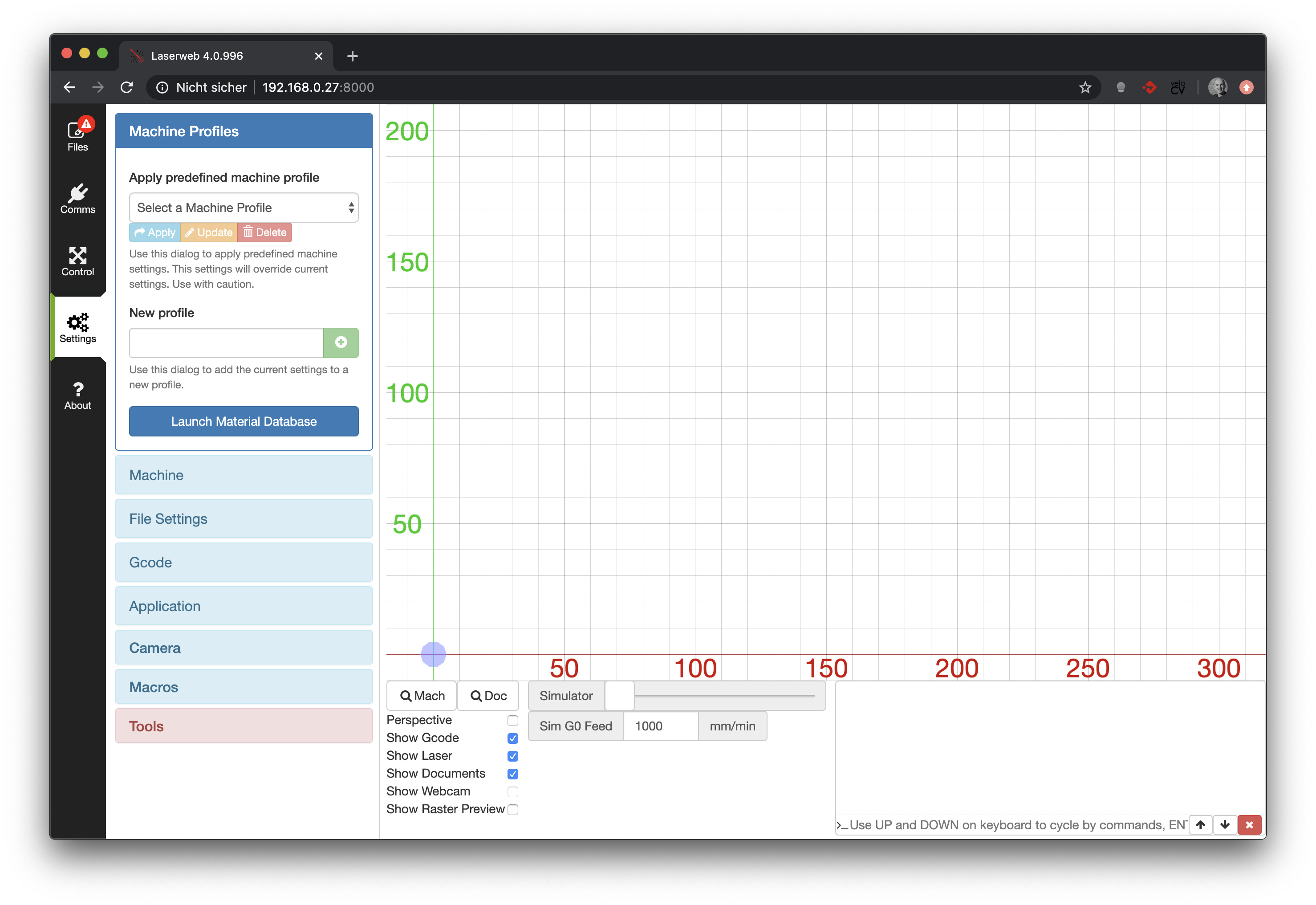 Tools and macro menus not responsive after fresh install of laserweb4
