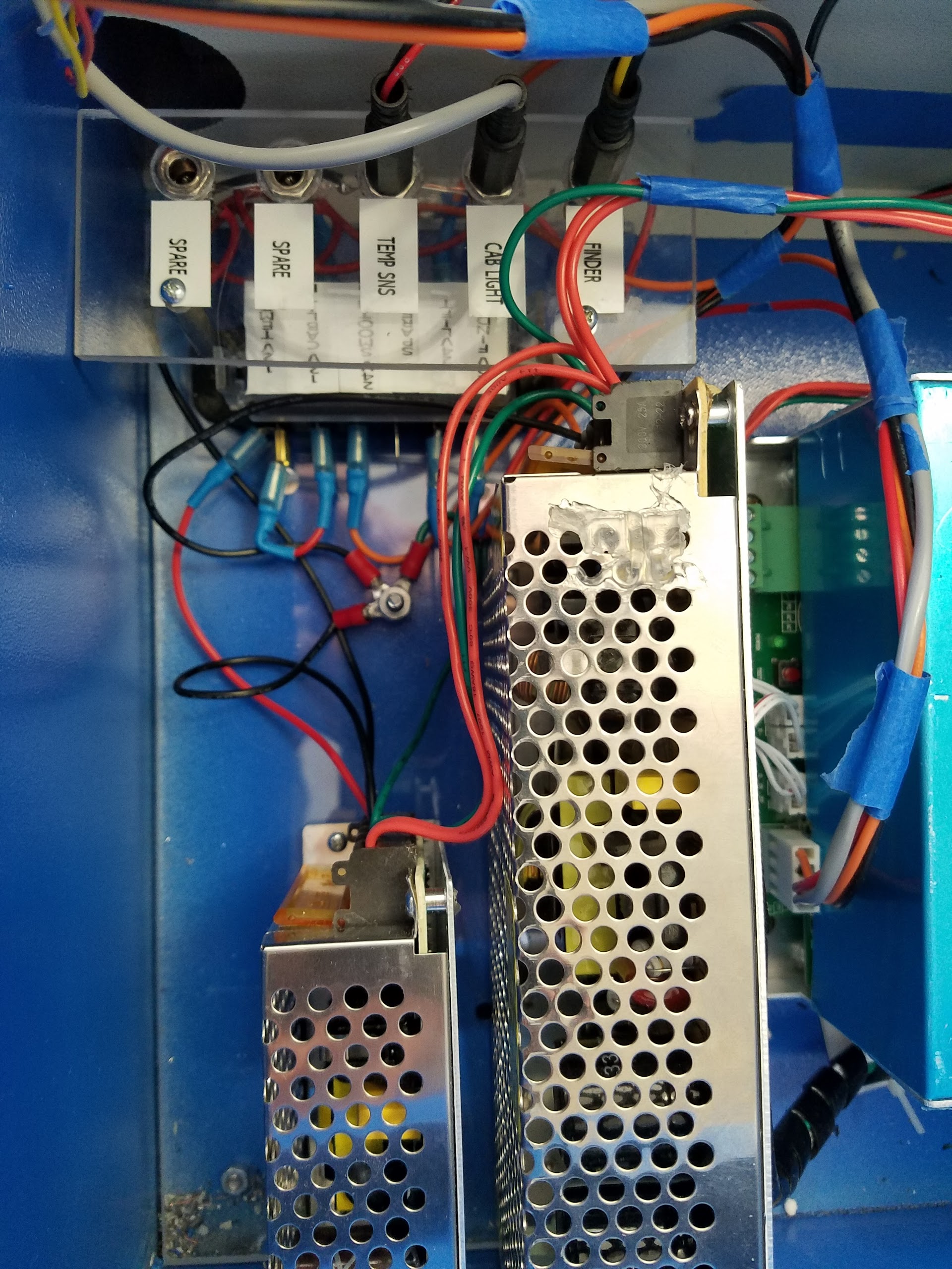 Completed the K40S DC power and distribution module wiring and base