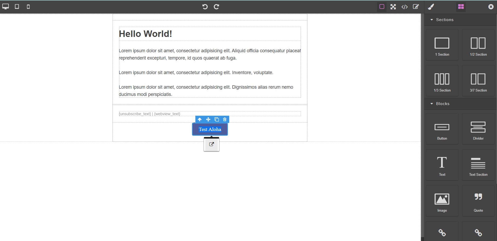Unable to edit button in Mautic GrapesJS Plugin Product Support