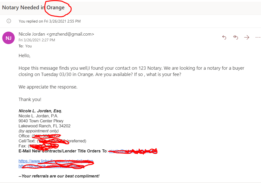 Attorney email scam Notary Experiences Notary Cafe Forums