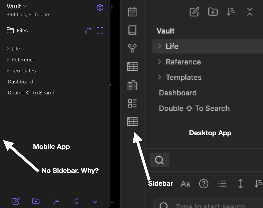 What happened to the sidebar in the new mobile app? Help Obsidian Forum