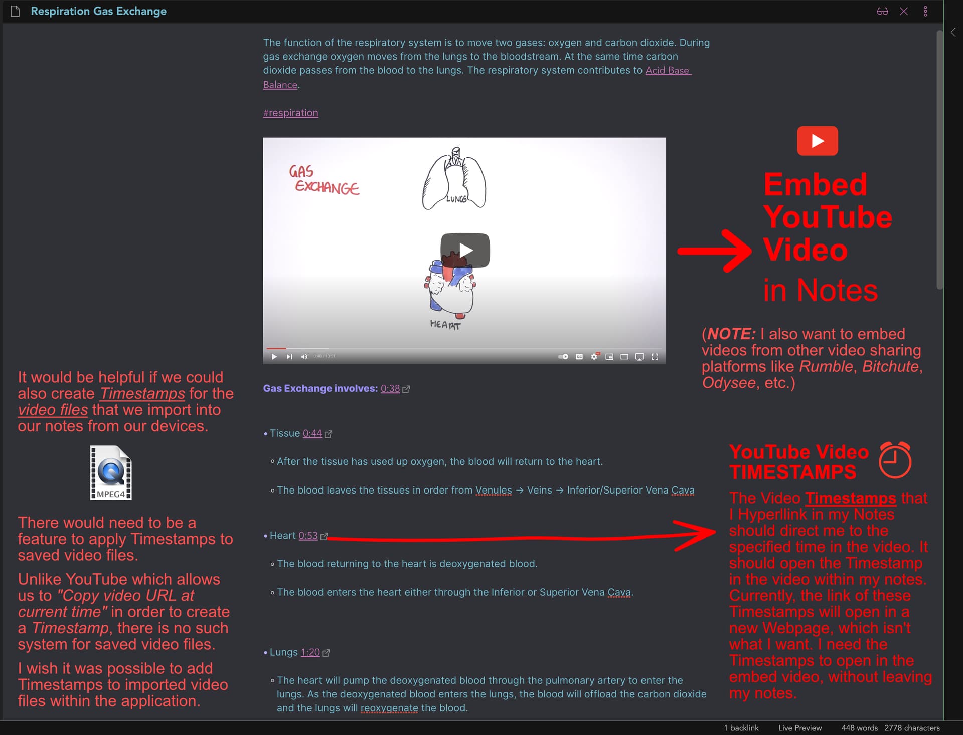 Embed YouTube Videos in Notes & Link Timestamps to Embedded Video