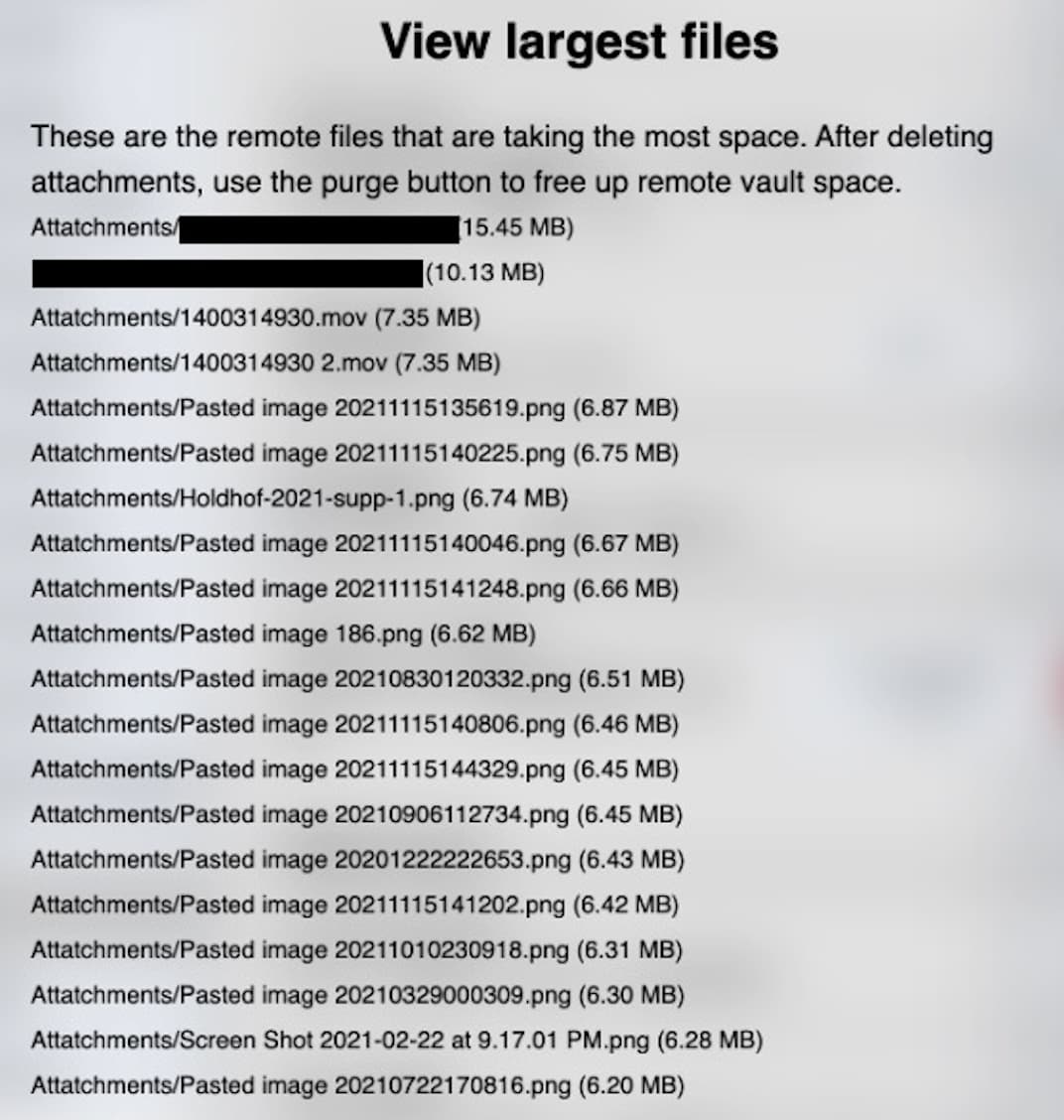 Purge not working Bug graveyard Obsidian Forum