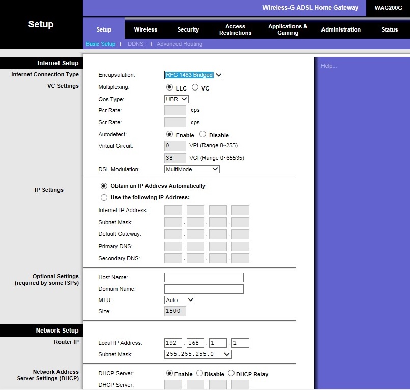 HELP Linksys WRT54G Interfaces! Network and Wireless Configuration