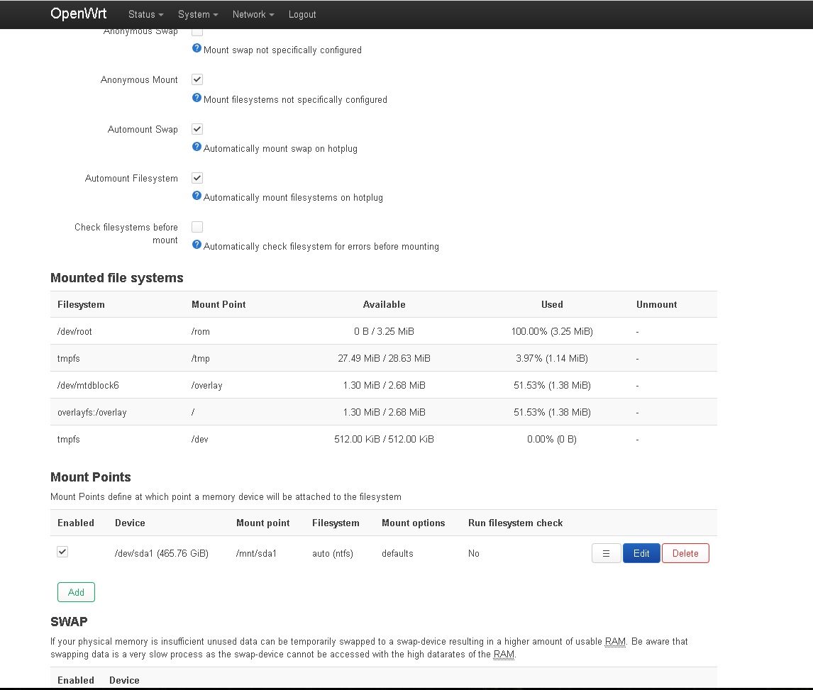 [Solved]OpenWrt 21.05 Mount points doesnt attach disk Installing and
