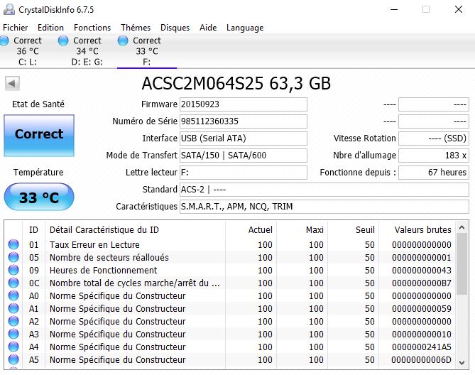 Disque dur SSD passé en raw impossible à formater