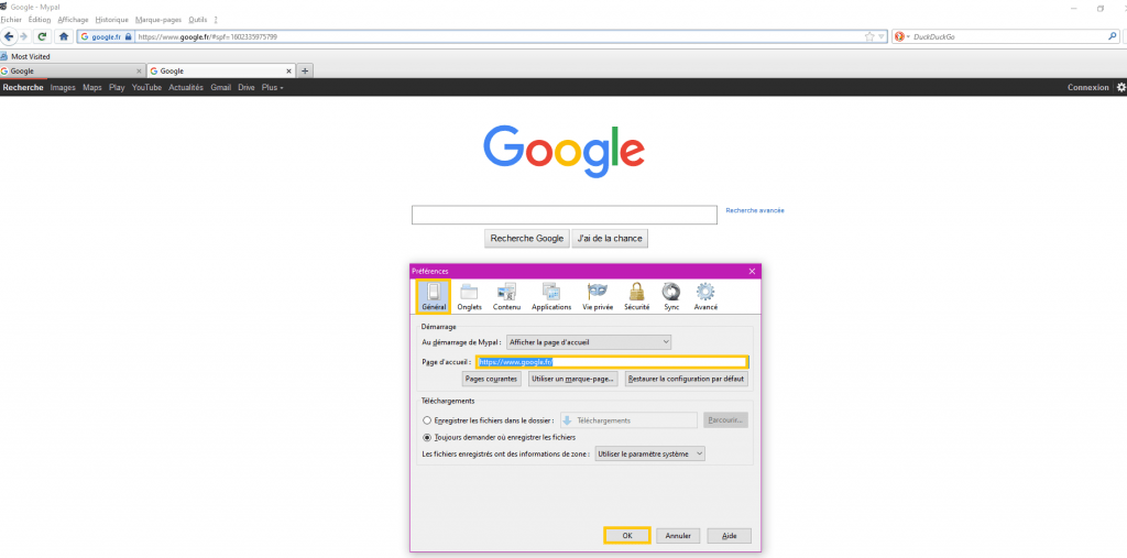 Définissez Google comme page d'accueil – Google