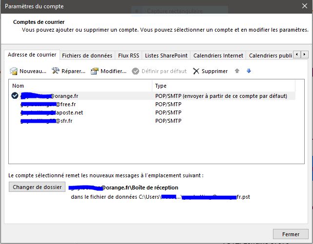 Outlook 2019 problème N°1 pas de mails dans le dossier Eléments envoyés