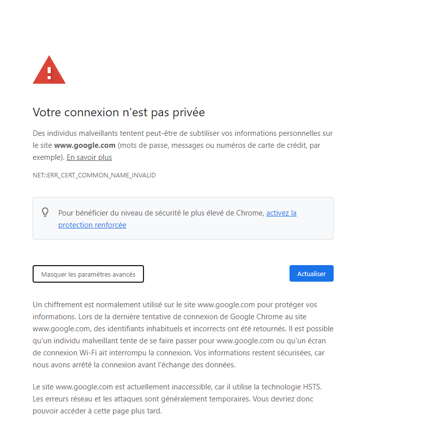 impossible de me connecter à