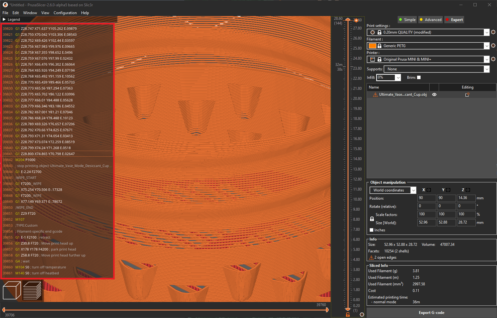 Vase Mode Interface PrusaSlicer Prusa3D Forum