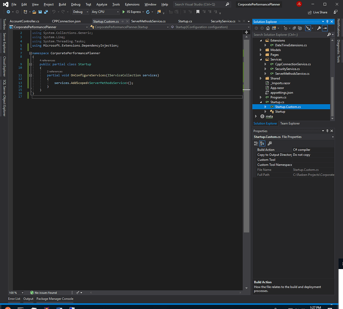 Blazor Custom Methods Radzen IDE (Blazor serverside) Radzen