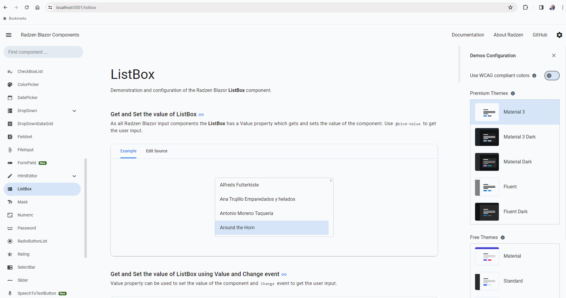 ListBox arrow key navigation not working Blazor Server Radzen