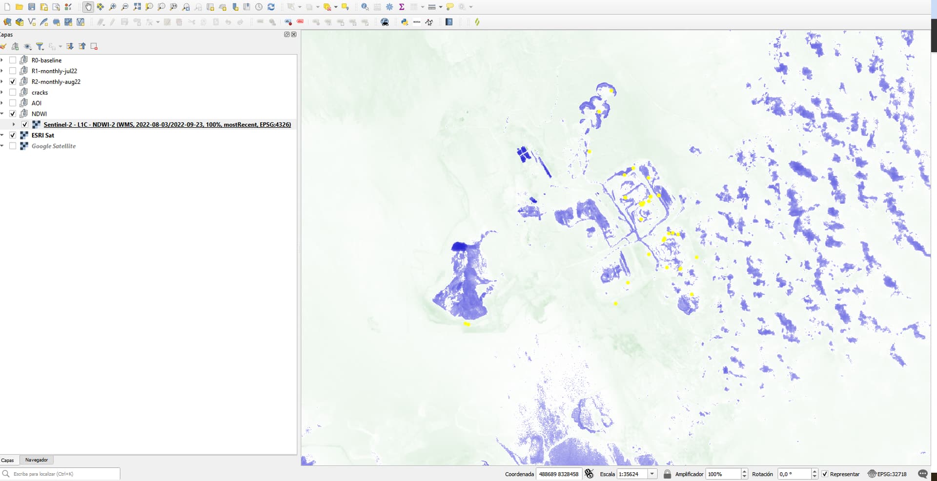 NDWI custom script for QGIS to match the EO browser EO Products