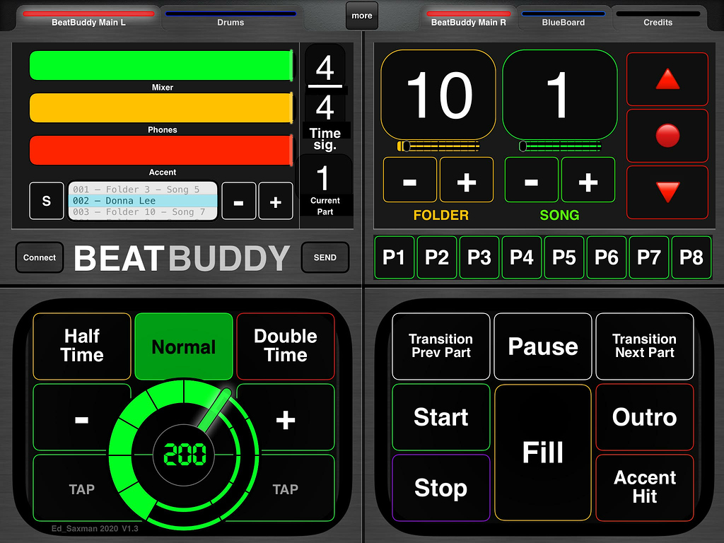 BeatBuddy Wireless MIDI Controller Premium MIDI Layout for MIDI
