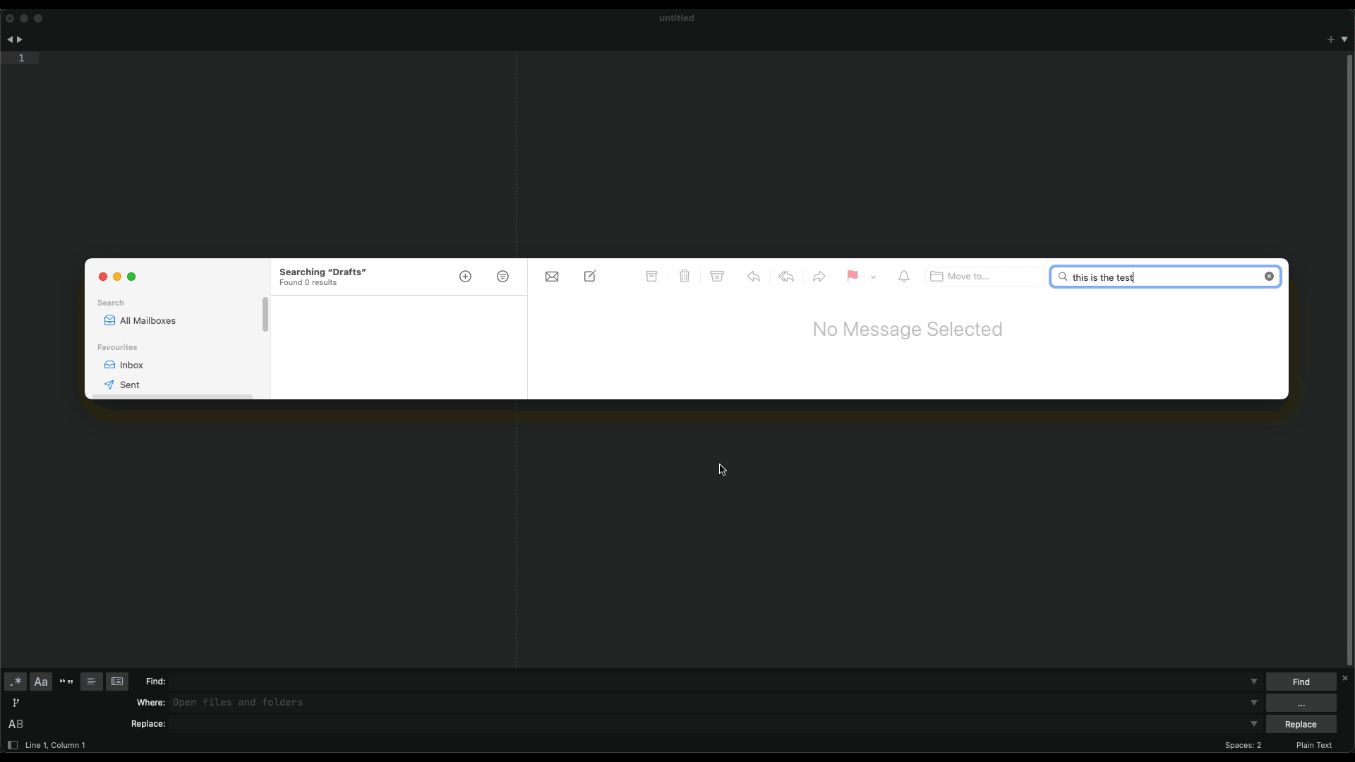 Sublime Text "steals" search text from Mail application General