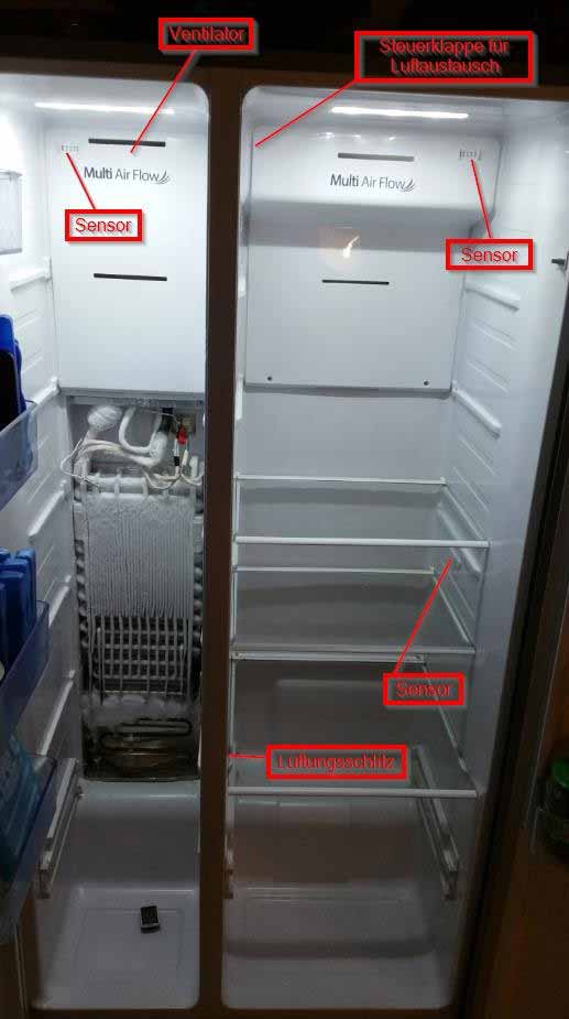 Side By Side Kühlschrank Hisense SBS 518 No Frost Gefrierfachseite