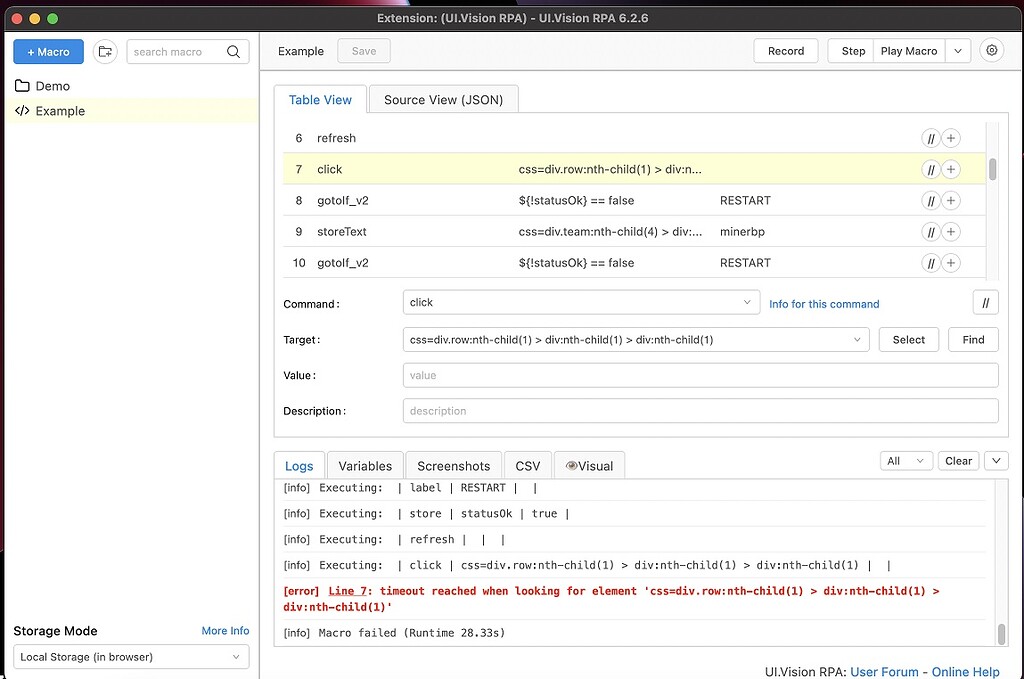 Error Handling (timeouts are wrecking me) General Discussion UI