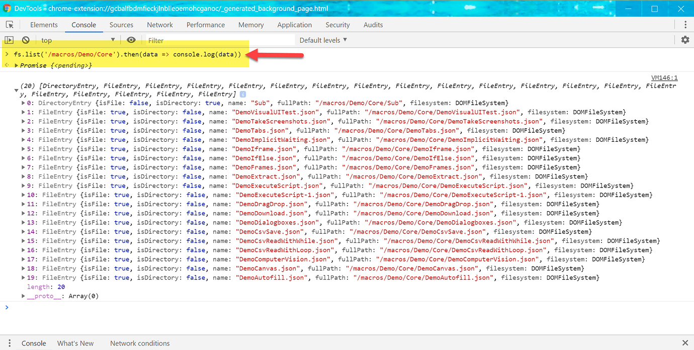 Demo files not visible in local storage (Google Chrome) UI.Vision RPA