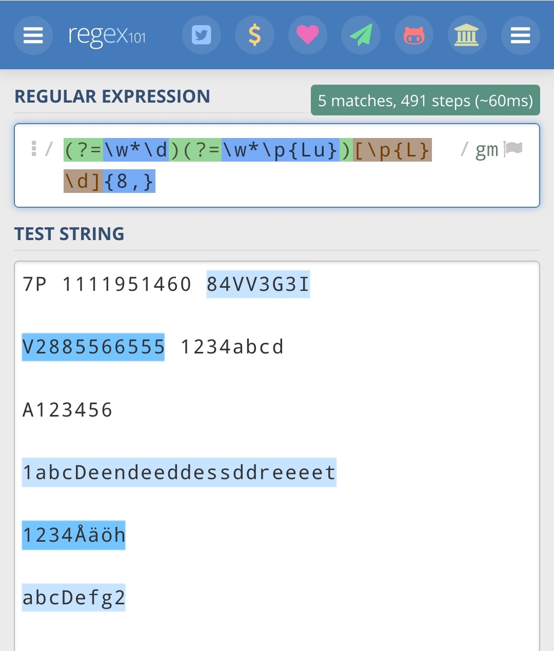 Regex Match Word must include at least 1 upper case letter and at