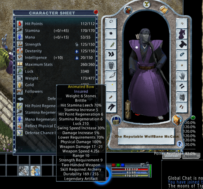 There is no Sash slot item with Luck ? Ultima Online Forums