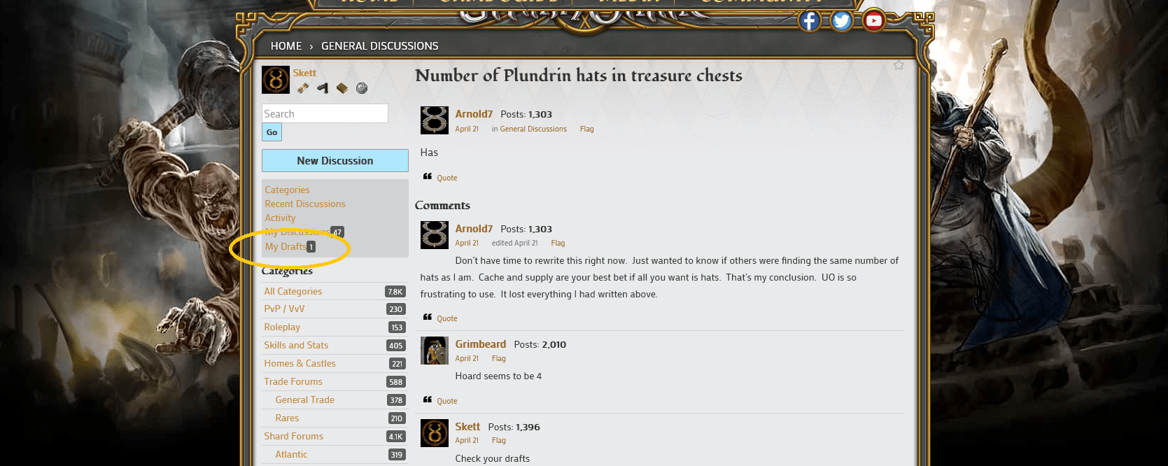 Number of Plundrin hats in treasure chests Ultima Online Forums