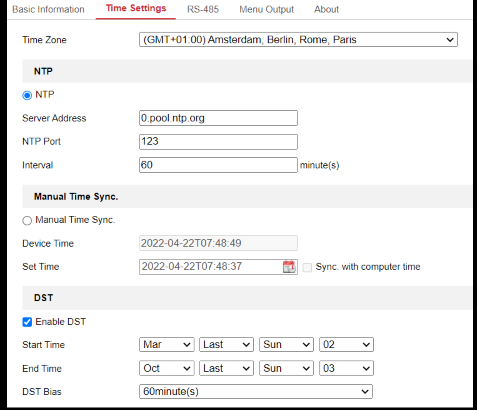 NVR NTP settings for poe attached cams IP CCTV Forum for IP Video