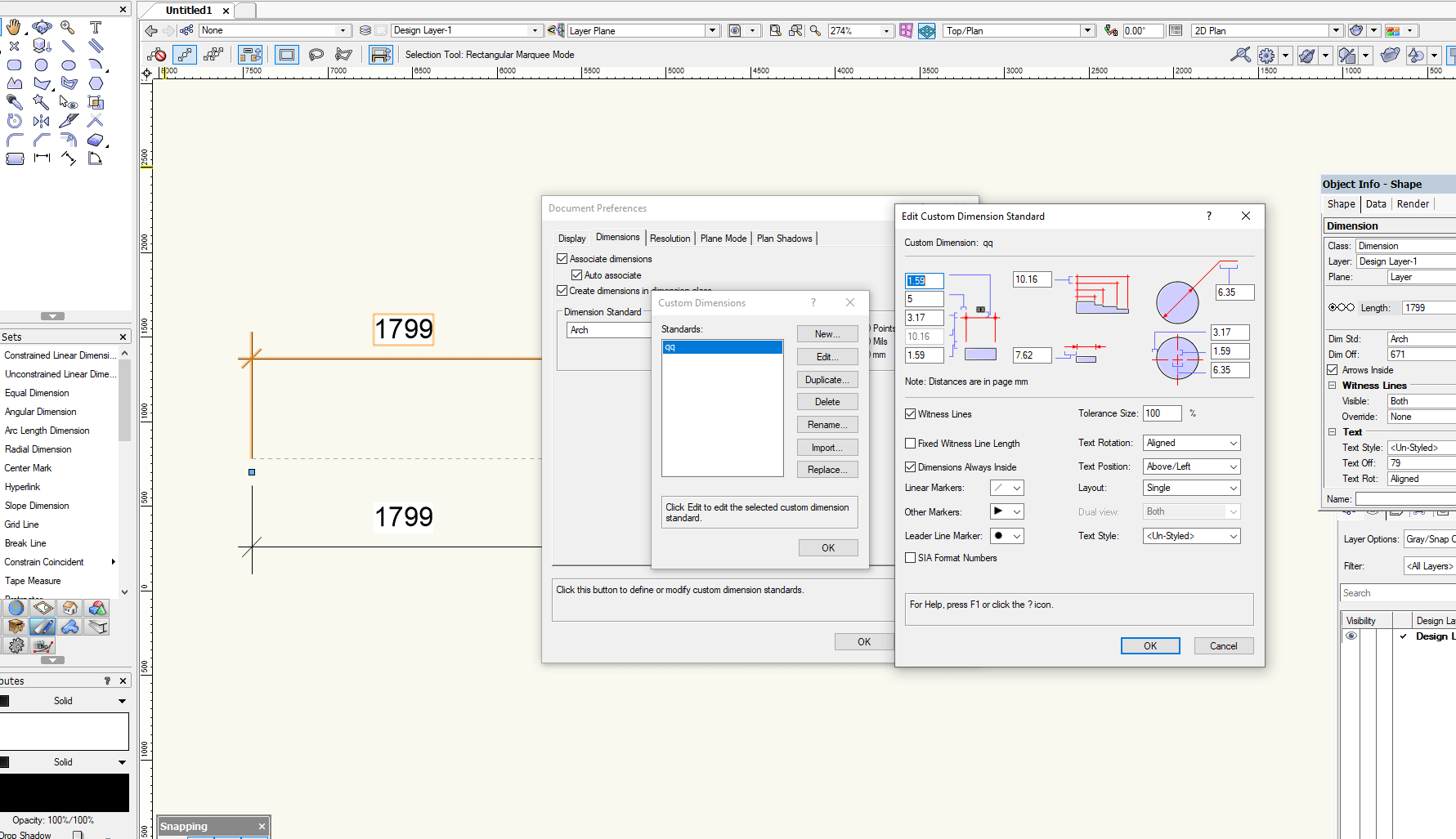 Dimension extension line removal Architecture Vectorworks Community