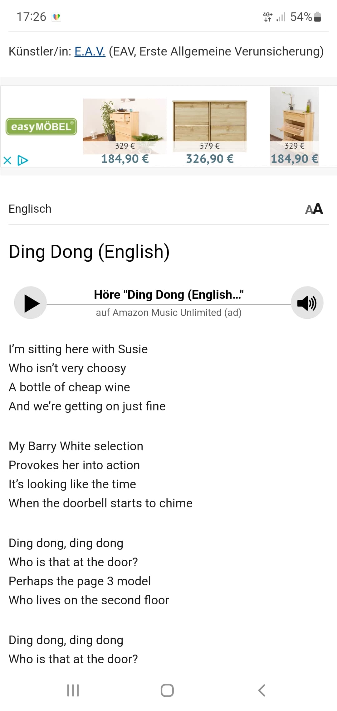 Ding Dong English Version Werke EAVFanForum
