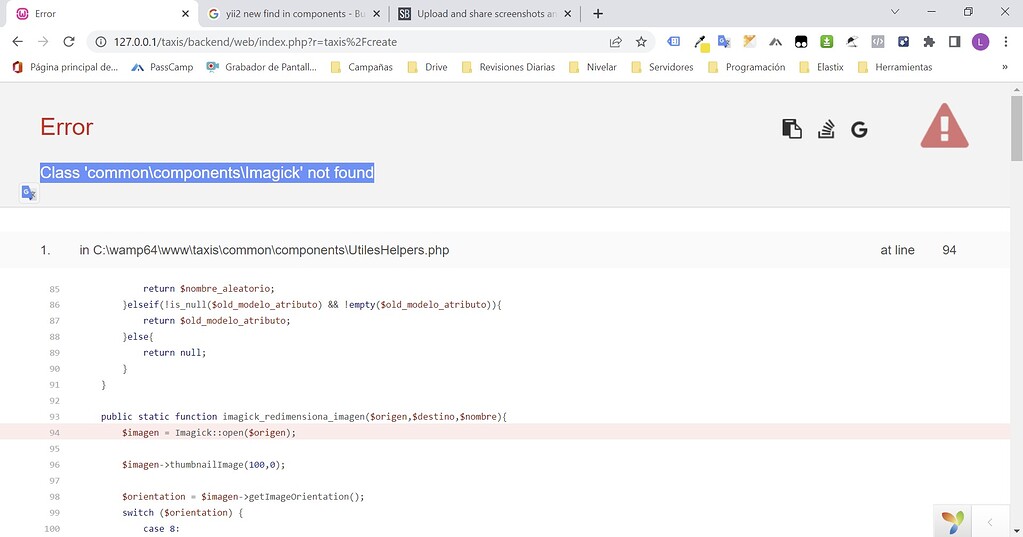Why can't use Imagick extension directly in yii2? General Discussions