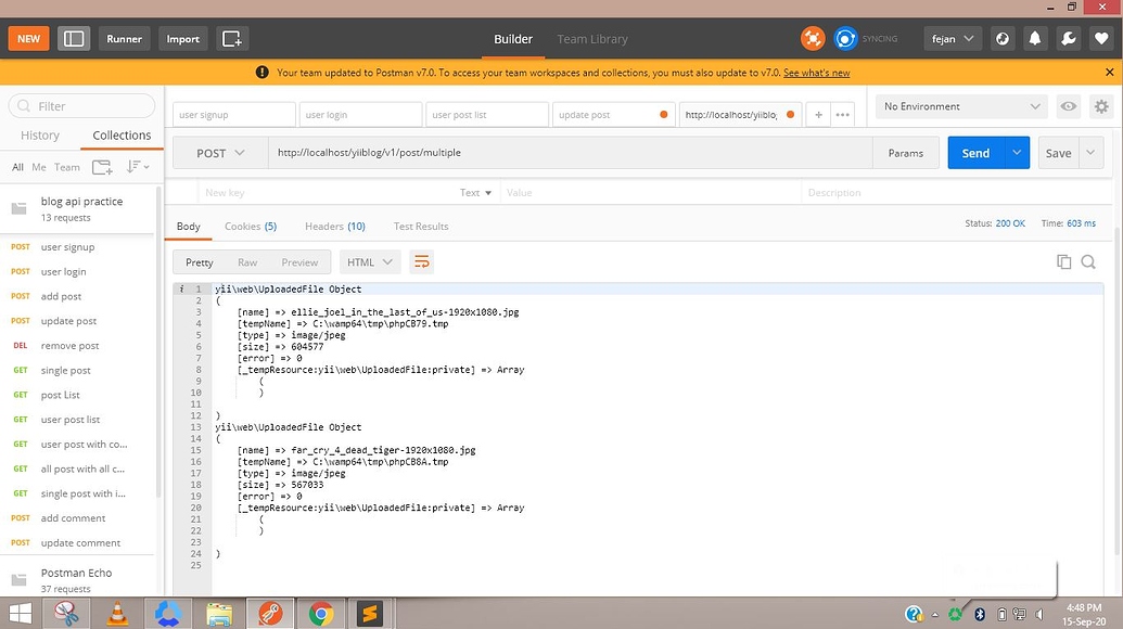 Multiple file uploading api in yii2 REST APIs Yii Framework Forum