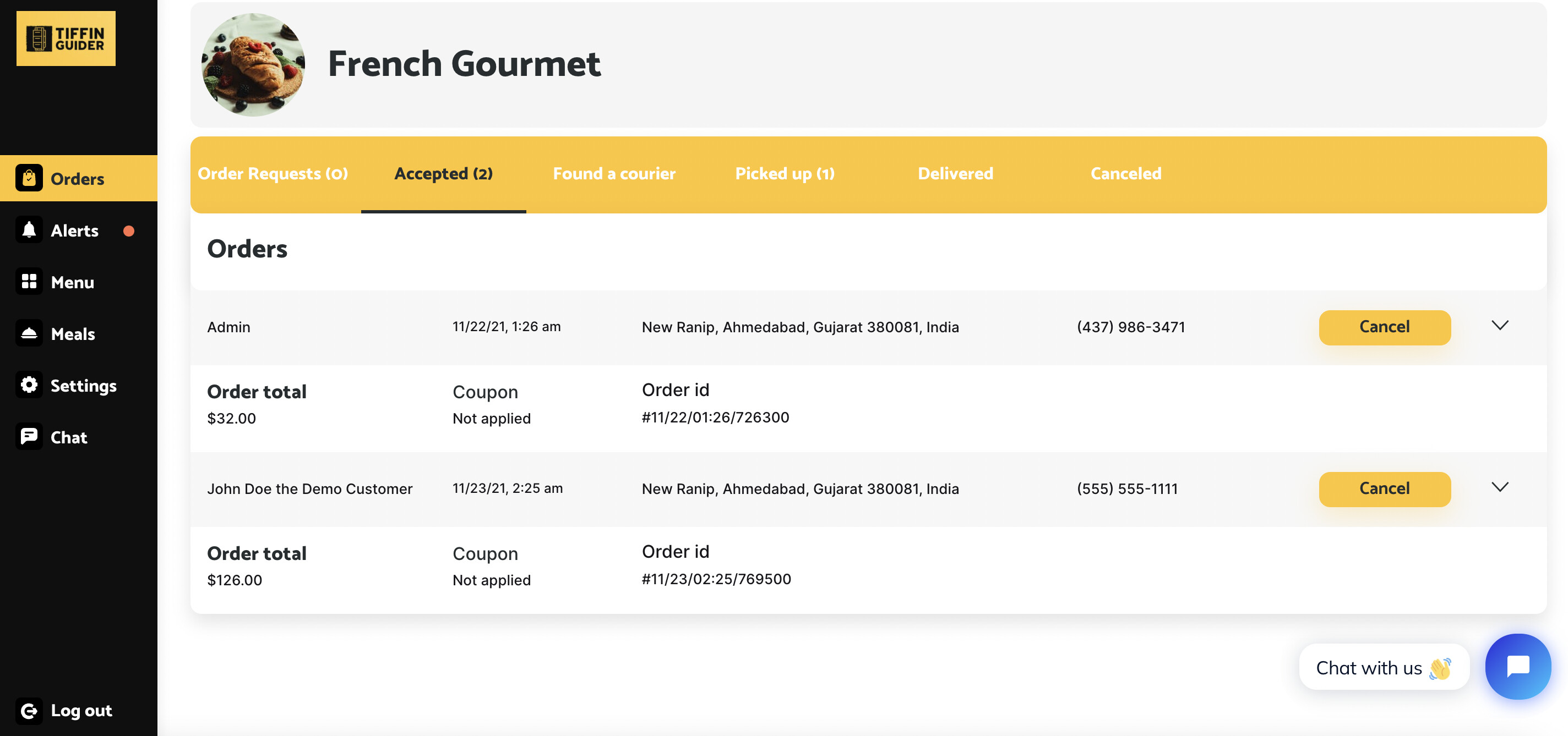 Uber Eats Template How to change the status from Accepted to mark it ready for pickup in