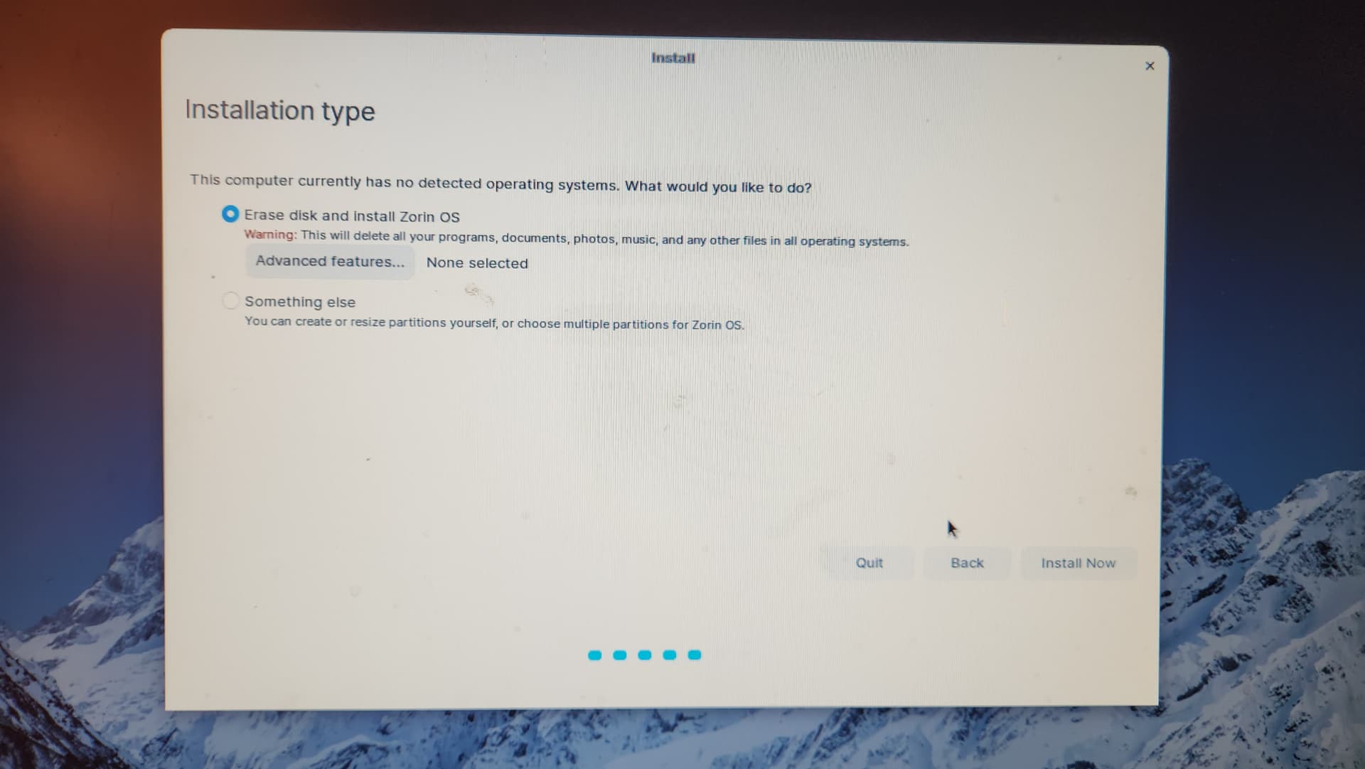 Install Zorin OS alongside Windows" option is missing - Installing