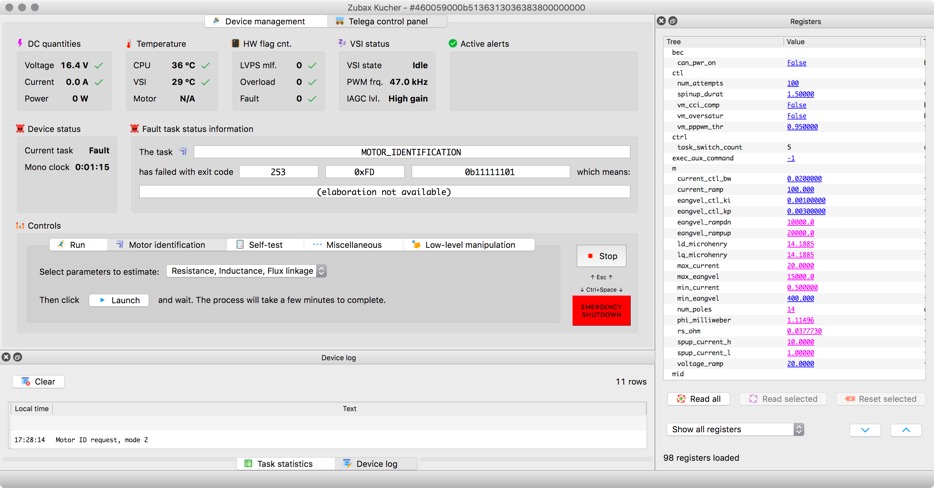 Myxa ESC stopped working flashing red and gives error on attempt of