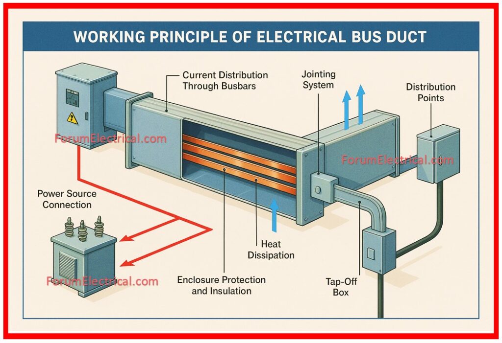 Electrical Bus Duct Working Principle: Power Source to Tap-Off Points