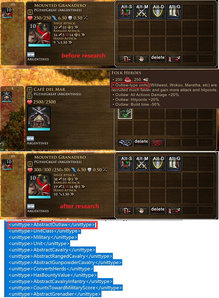 Argentinas mounted granadero has wrong outlaw tag III Report a Bug Age of Empires Forum