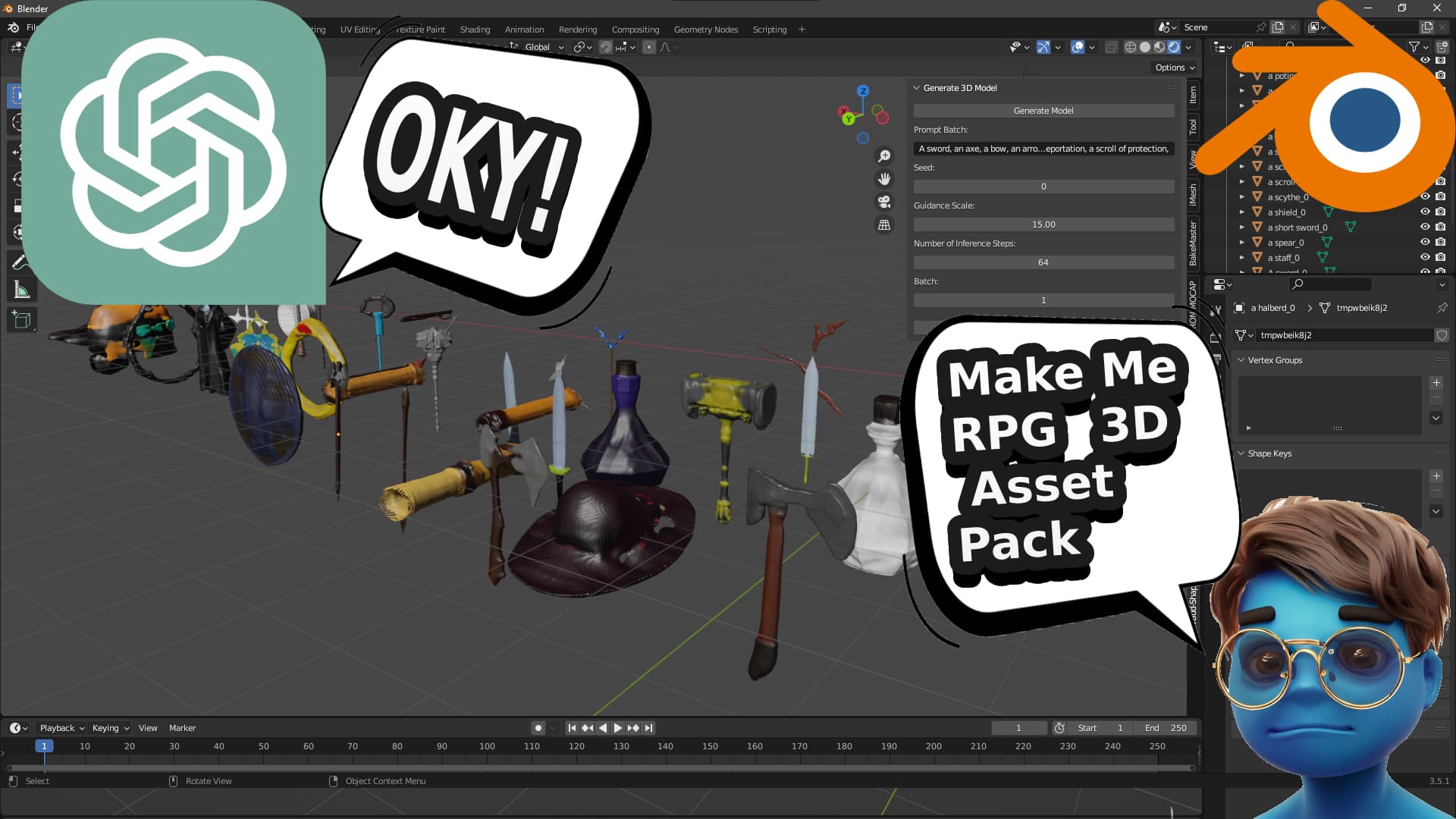 Blender AI Addon Text To 3D model inside Blender Resources